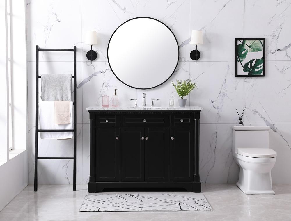 Elegant Furniture & Lighting - Clarence 48 inch Single bathroom vanity set in black - VF53048BK veiw 5