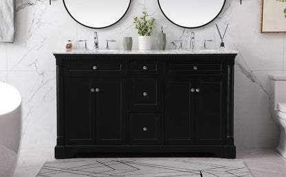 Elegant Furniture & Lighting - Clarence 60 inch double bathroom vanity set in black - VF53060DBK veiw 2
