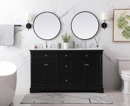 Elegant Furniture & Lighting - Clarence 60 inch double bathroom vanity set in black - VF53060DBK veiw 5