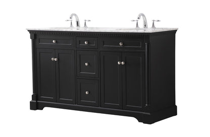 Elegant Furniture & Lighting - Clarence 60 inch double bathroom vanity set in black - VF53060DBK veiw 8