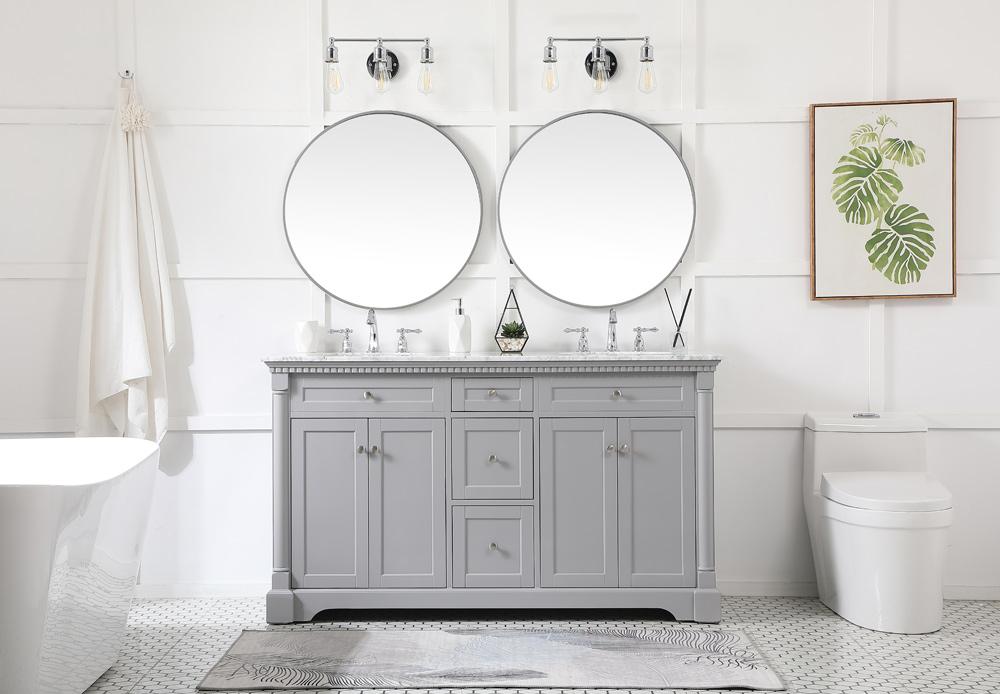 Elegant Furniture & Lighting - Clarence 60 inch double bathroom vanity in Grey - VF53060DGR veiw 11