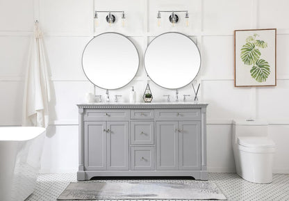 Elegant Furniture & Lighting - Clarence 60 inch double bathroom vanity in Grey - VF53060DGR veiw 11