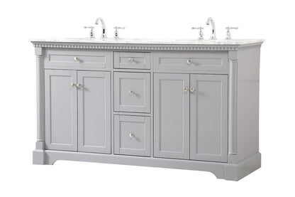 Elegant Furniture & Lighting - Clarence 60 inch double bathroom vanity in Grey - VF53060DGR veiw 14