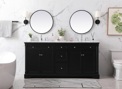 Elegant Furniture & Lighting - Clarence 72 inch double bathroom vanity set in black - VF53072DBK veiw 5