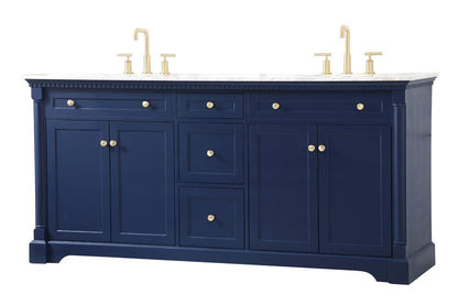 Elegant Furniture & Lighting - Clarence 72 inch double bathroom vanity in Blue - VF53072DBL veiw 1