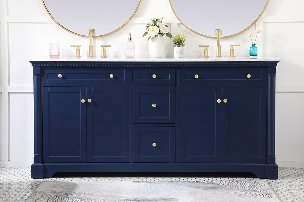 Elegant Furniture & Lighting - Clarence 72 inch double bathroom vanity in Blue - VF53072DBL veiw 2