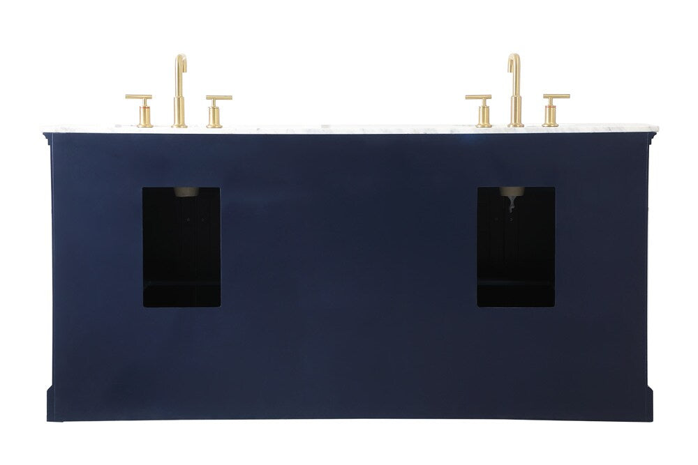 Elegant Furniture & Lighting - Clarence 72 inch double bathroom vanity in Blue - VF53072DBL veiw 8