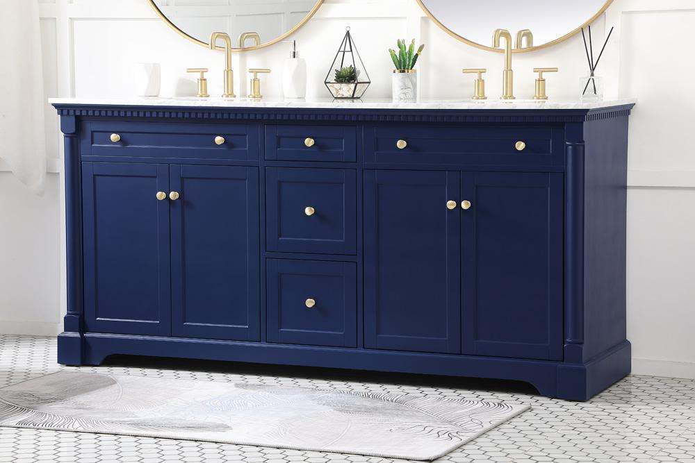 Elegant Furniture & Lighting - Clarence 72 inch double bathroom vanity in Blue - VF53072DBL veiw 9