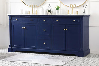 Elegant Furniture & Lighting - Clarence 72 inch double bathroom vanity in Blue - VF53072DBL veiw 9