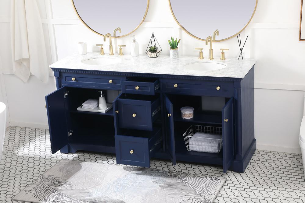 Elegant Furniture & Lighting - Clarence 72 inch double bathroom vanity in Blue - VF53072DBL veiw 10