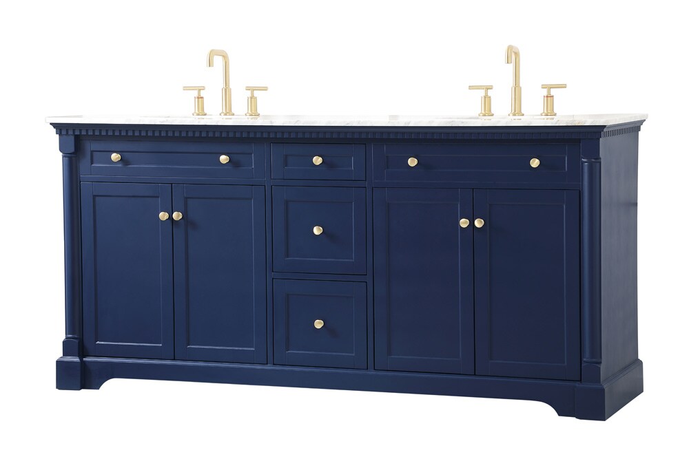 Elegant Furniture & Lighting - Clarence 72 inch double bathroom vanity in Blue - VF53072DBL veiw 14