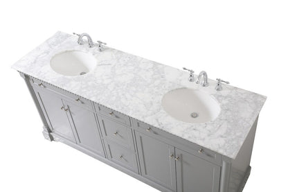 Elegant Furniture & Lighting - Clarence 72 inch double bathroom vanity in Grey - VF53072DGR veiw 3