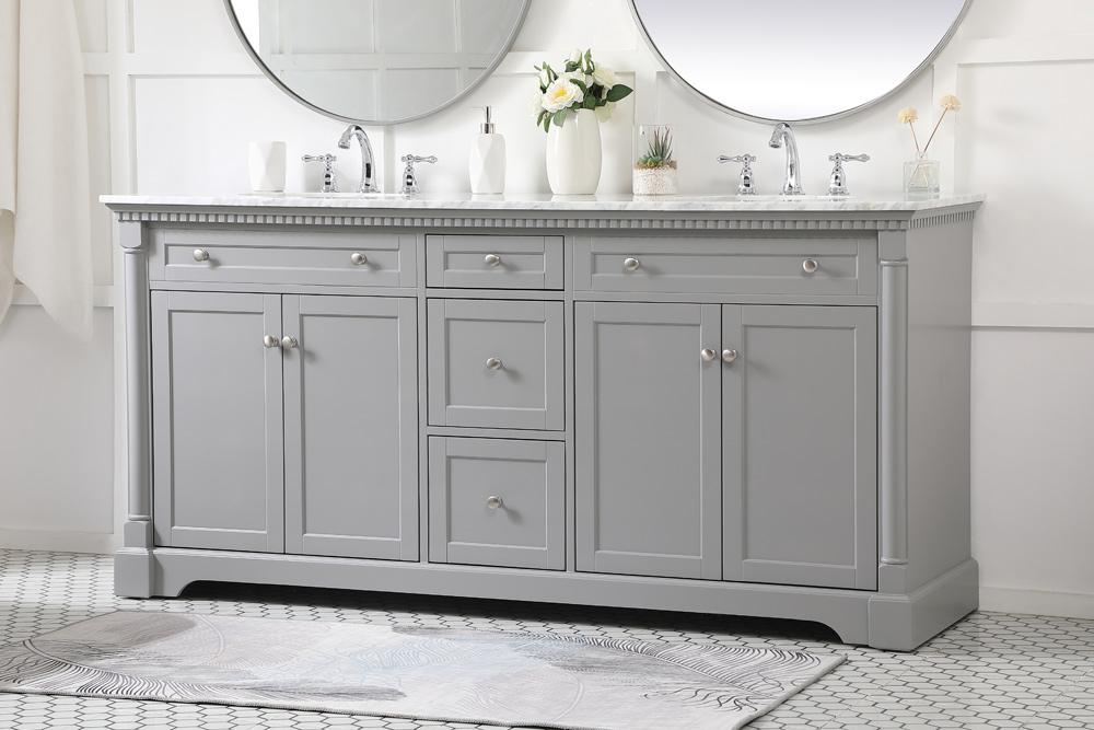 Elegant Furniture & Lighting - Clarence 72 inch double bathroom vanity in Grey - VF53072DGR veiw 9