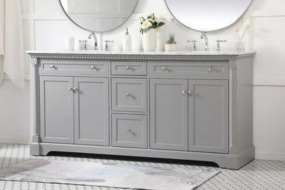 Elegant Furniture & Lighting - Clarence 72 inch double bathroom vanity in Grey - VF53072DGR veiw 9