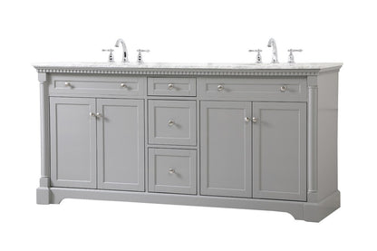 Elegant Furniture & Lighting - Clarence 72 inch double bathroom vanity in Grey - VF53072DGR veiw 14