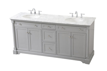 Elegant Furniture & Lighting - Clarence 72 inch double bathroom vanity in Grey - VF53072DGR veiw 15