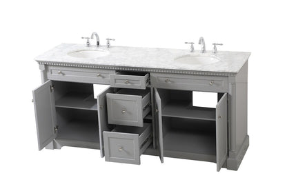 Elegant Furniture & Lighting - Clarence 72 inch double bathroom vanity in Grey - VF53072DGR veiw 16