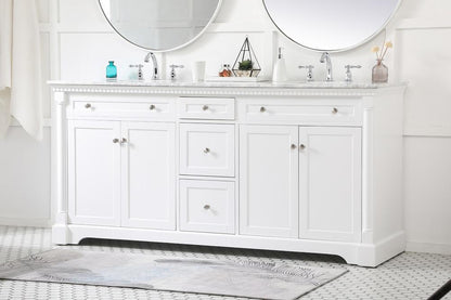 Elegant Furniture & Lighting - Clarence 72 inch double bathroom vanity in White - VF53072DWH veiw 9