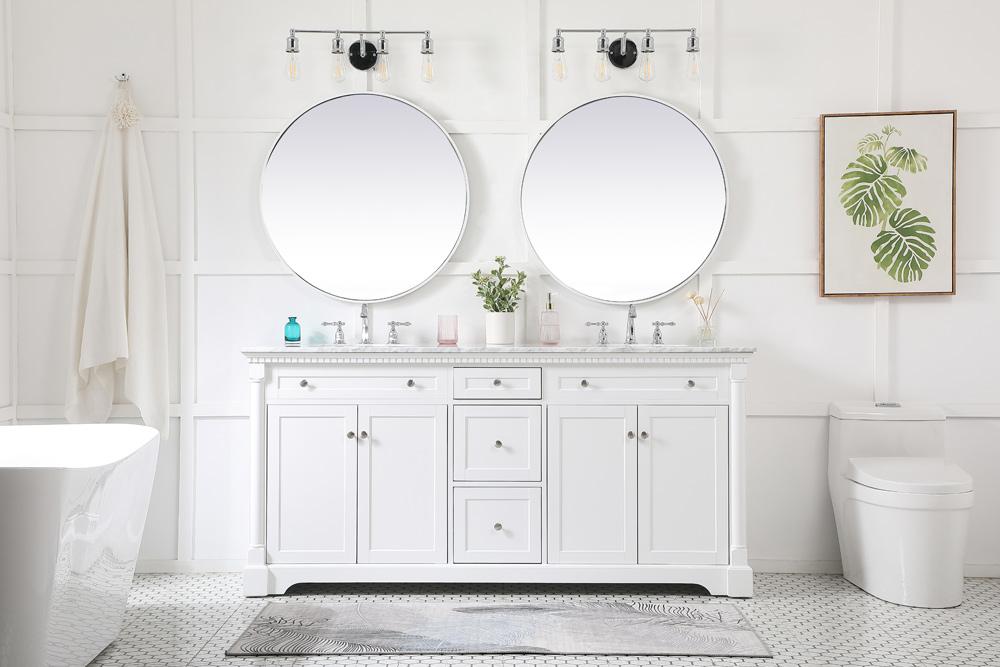 Elegant Furniture & Lighting - Clarence 72 inch double bathroom vanity in White - VF53072DWH veiw 11