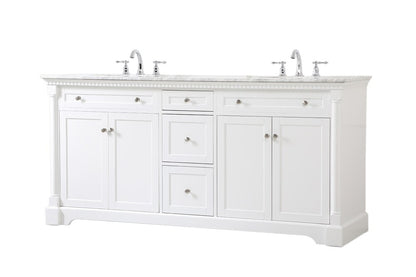 Elegant Furniture & Lighting - Clarence 72 inch double bathroom vanity in White - VF53072DWH veiw 14