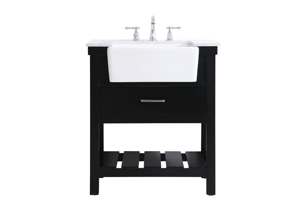 Elegant Furniture & Lighting - Clement 30 inch Single bathroom vanity in black - VF60130BK veiw 1