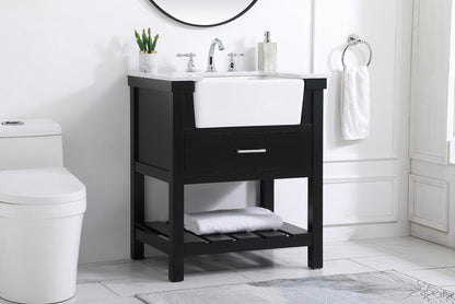 Elegant Furniture & Lighting - Clement 30 inch Single bathroom vanity in black - VF60130BK veiw 3