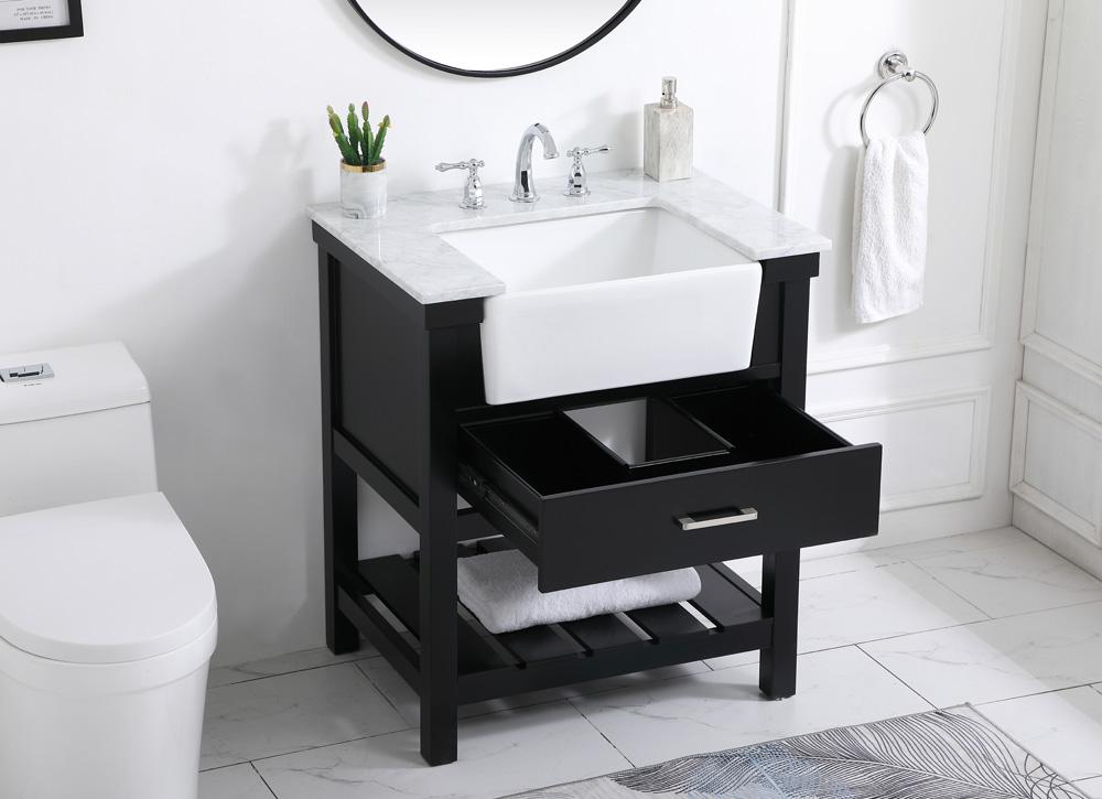 Elegant Furniture & Lighting - Clement 30 inch Single bathroom vanity in black - VF60130BK veiw 4