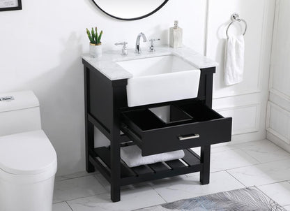 Elegant Furniture & Lighting - Clement 30 inch Single bathroom vanity in black - VF60130BK veiw 4