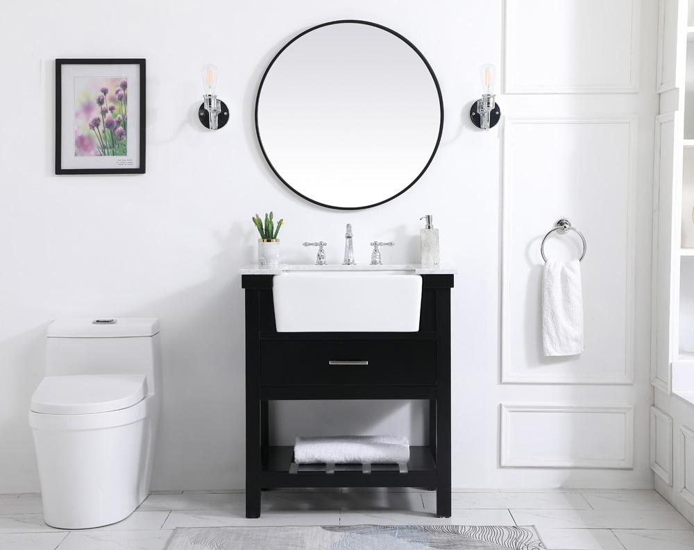 Elegant Furniture & Lighting - Clement 30 inch Single bathroom vanity in black - VF60130BK veiw 5
