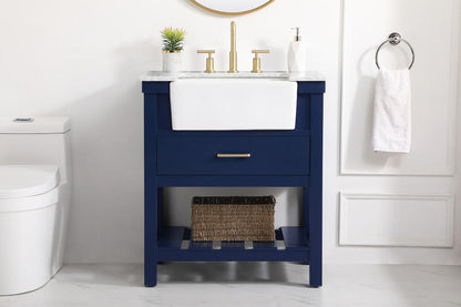 Elegant Furniture & Lighting - Clement 30 inch Single bathroom vanity in blue - VF60130BL veiw 2