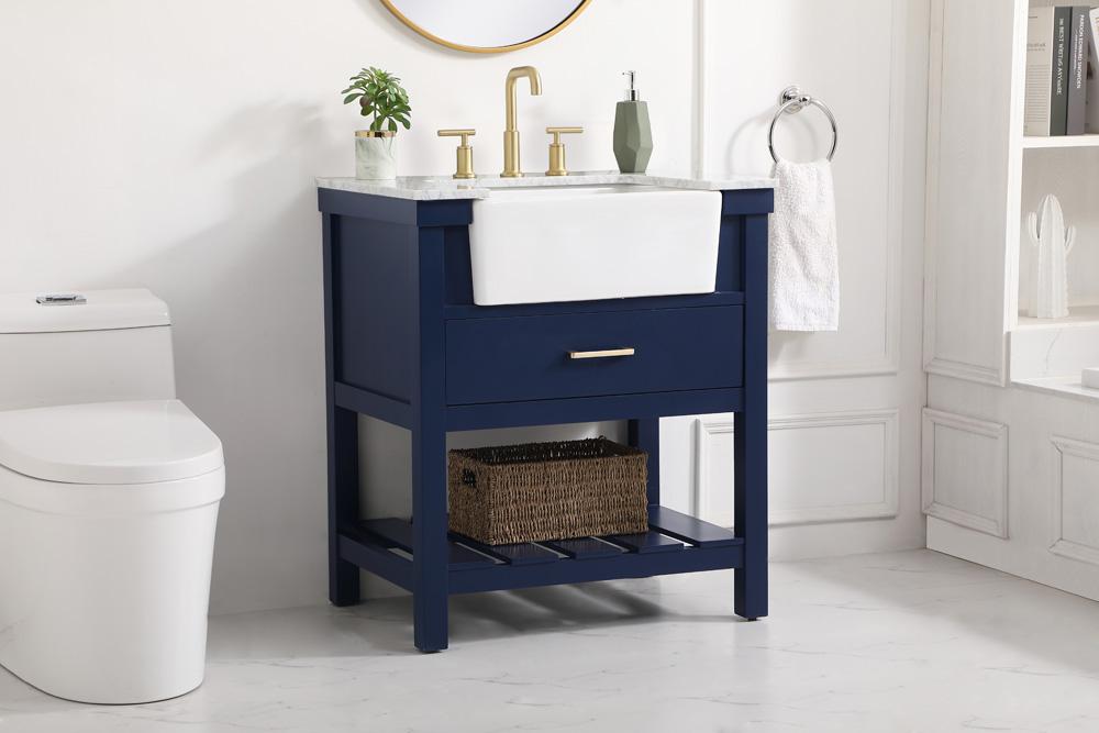 Elegant Furniture & Lighting - Clement 30 inch Single bathroom vanity in blue - VF60130BL veiw 3