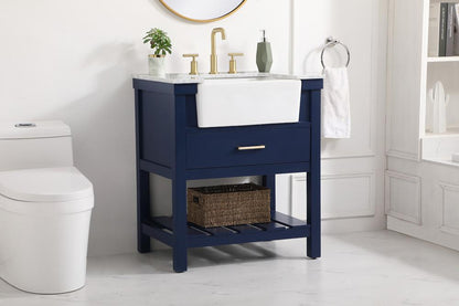 Elegant Furniture & Lighting - Clement 30 inch Single bathroom vanity in blue - VF60130BL veiw 3