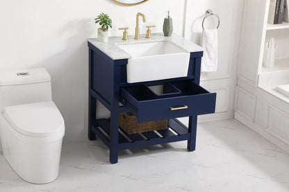 Elegant Furniture & Lighting - Clement 30 inch Single bathroom vanity in blue - VF60130BL veiw 4
