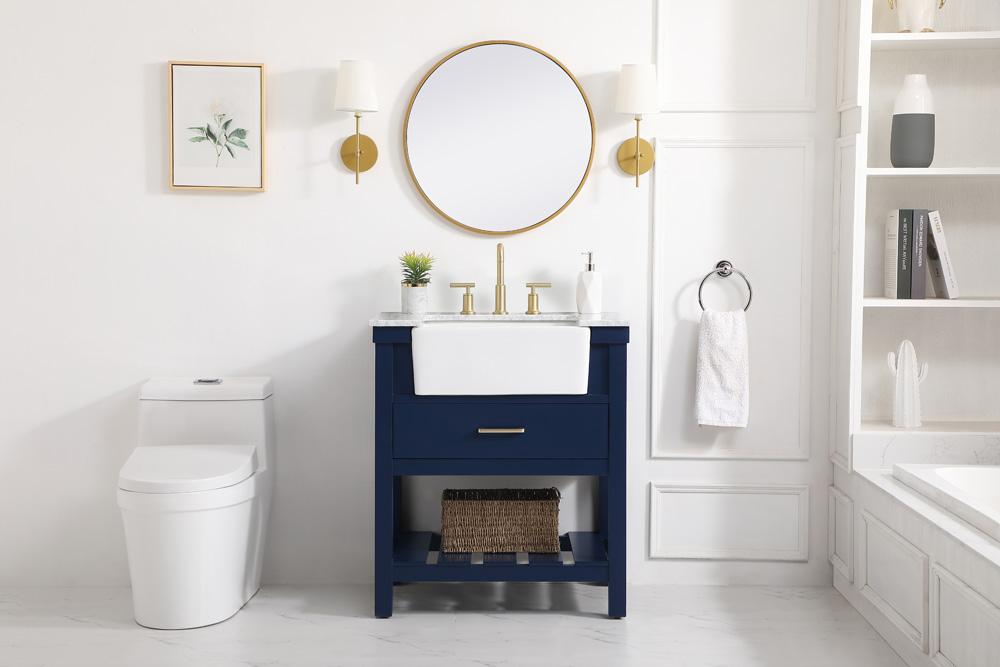 Elegant Furniture & Lighting - Clement 30 inch Single bathroom vanity in blue - VF60130BL veiw 5