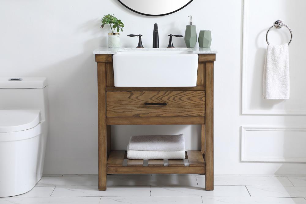 Elegant Furniture & Lighting - Clement 30 inch Single bathroom vanity in driftwood - VF60130DW veiw 2