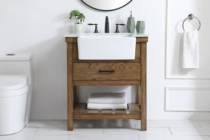Elegant Furniture & Lighting - Clement 30 inch Single bathroom vanity in driftwood - VF60130DW veiw 2