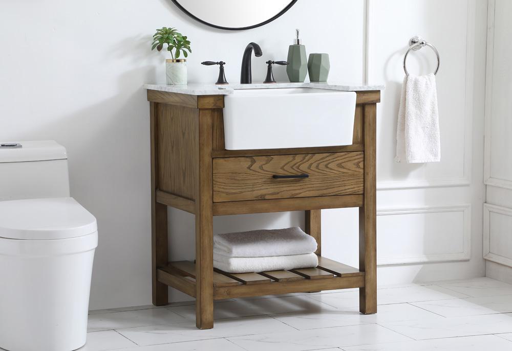 Elegant Furniture & Lighting - Clement 30 inch Single bathroom vanity in driftwood - VF60130DW veiw 3
