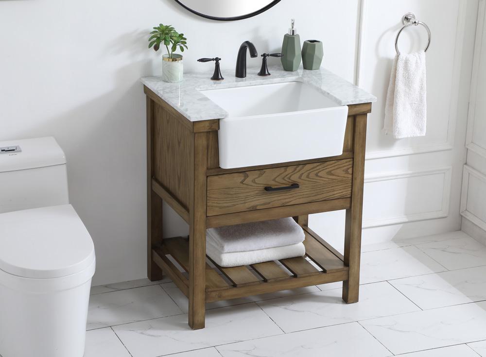 Elegant Furniture & Lighting - Clement 30 inch Single bathroom vanity in driftwood - VF60130DW veiw 4