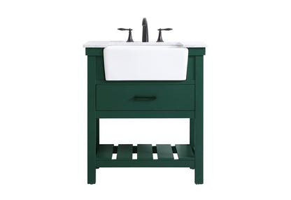 Elegant Furniture & Lighting - Clement 30 inch Single bathroom vanity in green - VF60130GN veiw 1