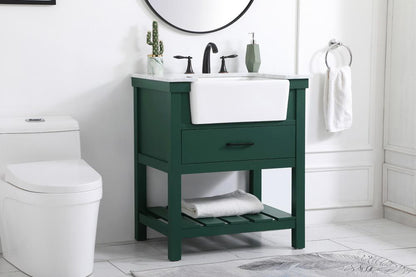 Elegant Furniture & Lighting - Clement 30 inch Single bathroom vanity in green - VF60130GN veiw 3