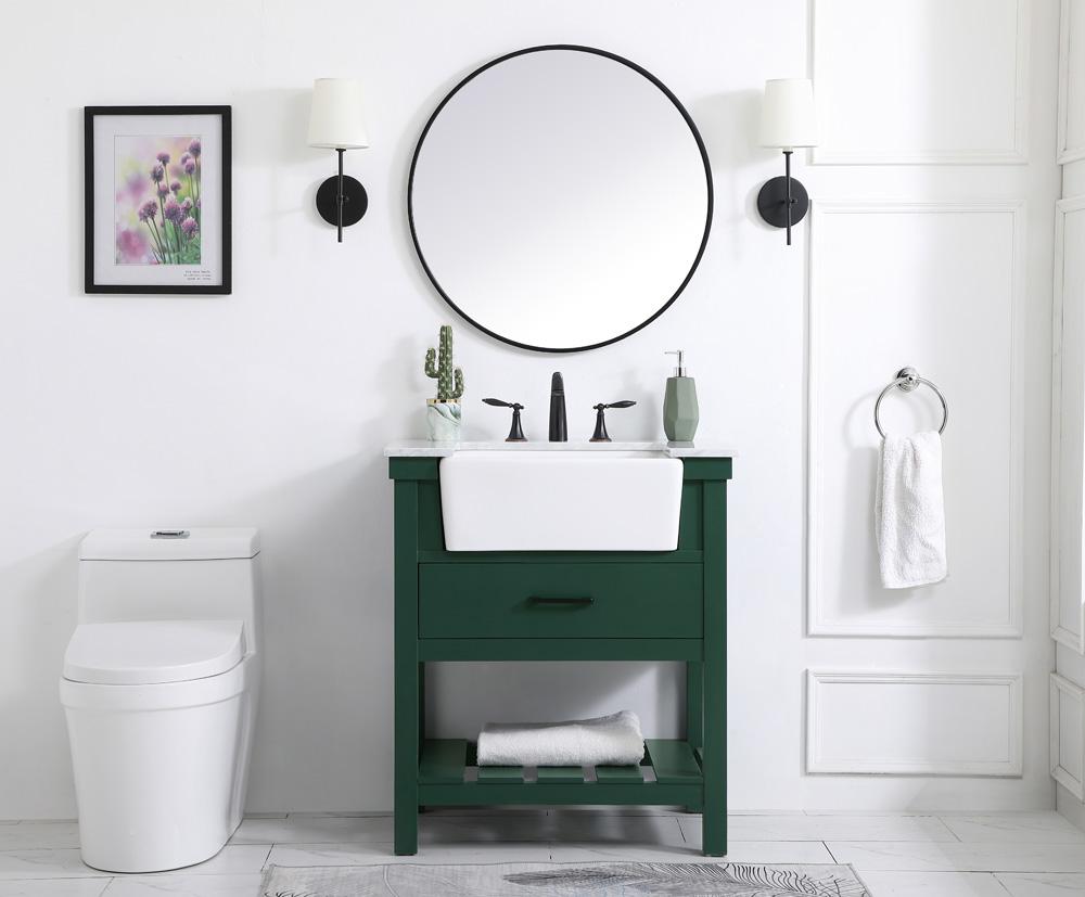 Elegant Furniture & Lighting - Clement 30 inch Single bathroom vanity in green - VF60130GN veiw 5