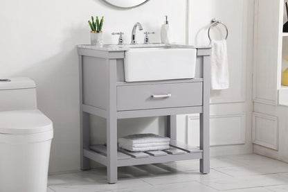Elegant Furniture & Lighting - Clement 30 inch Single bathroom vanity in grey - VF60130GR veiw 3