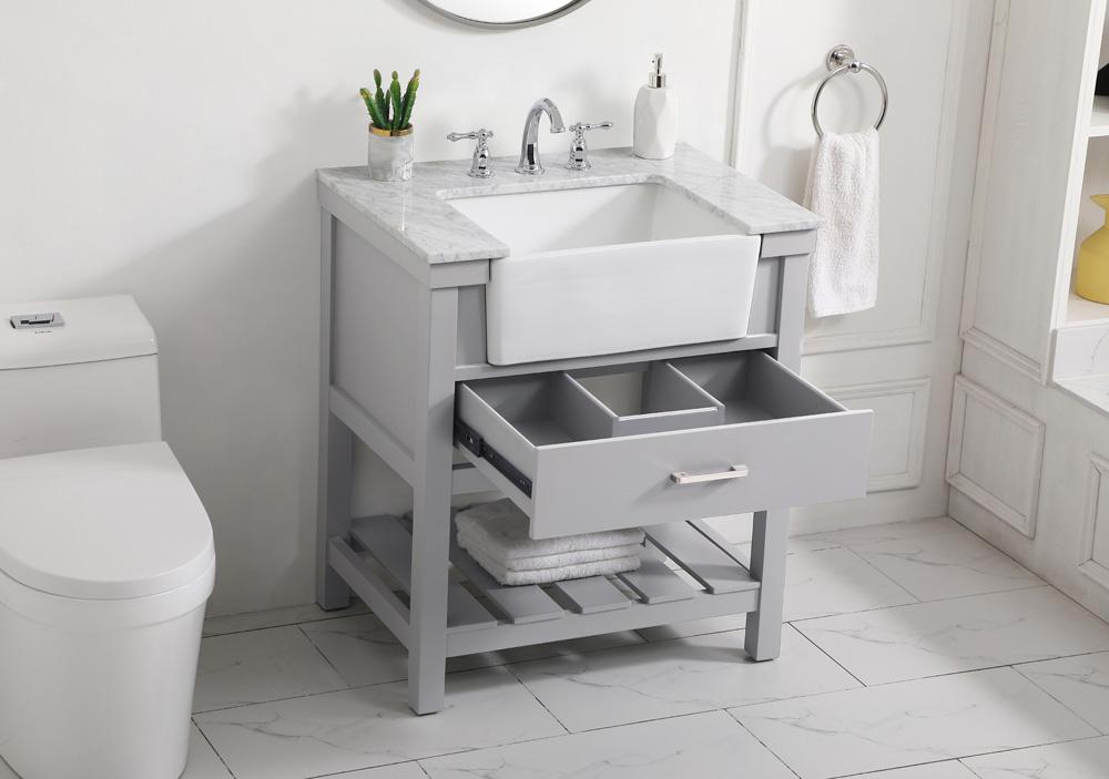 Elegant Furniture & Lighting - Clement 30 inch Single bathroom vanity in grey - VF60130GR veiw 4