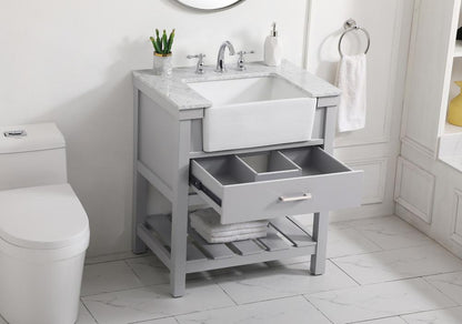 Elegant Furniture & Lighting - Clement 30 inch Single bathroom vanity in grey - VF60130GR veiw 4