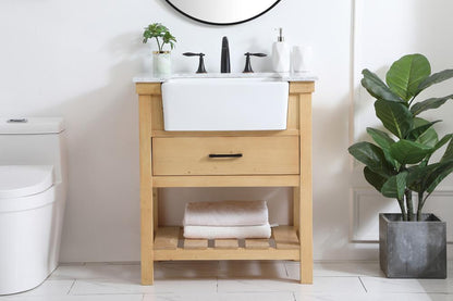 Elegant Furniture & Lighting - Clement 30 inch Single bathroom vanity in natural wood - VF60130NW veiw 2