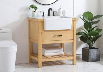 Elegant Furniture & Lighting - Clement 30 inch Single bathroom vanity in natural wood - VF60130NW veiw 3
