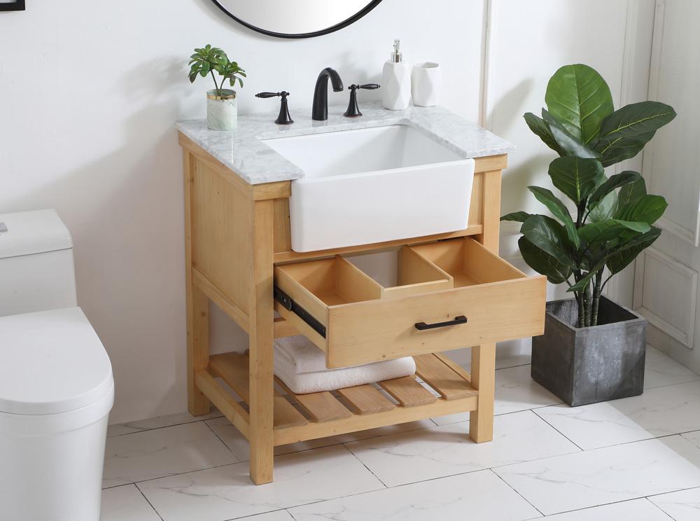 Elegant Furniture & Lighting - Clement 30 inch Single bathroom vanity in natural wood - VF60130NW veiw 4