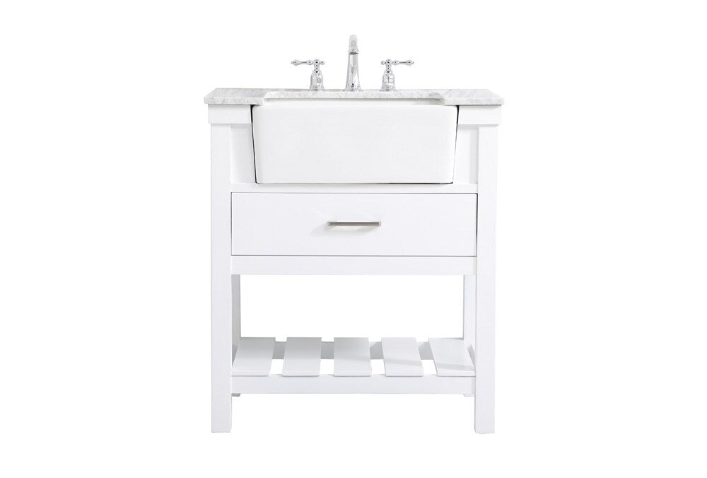 Elegant Furniture & Lighting - Clement 30 inch Single bathroom vanity in white - VF60130WH veiw 1