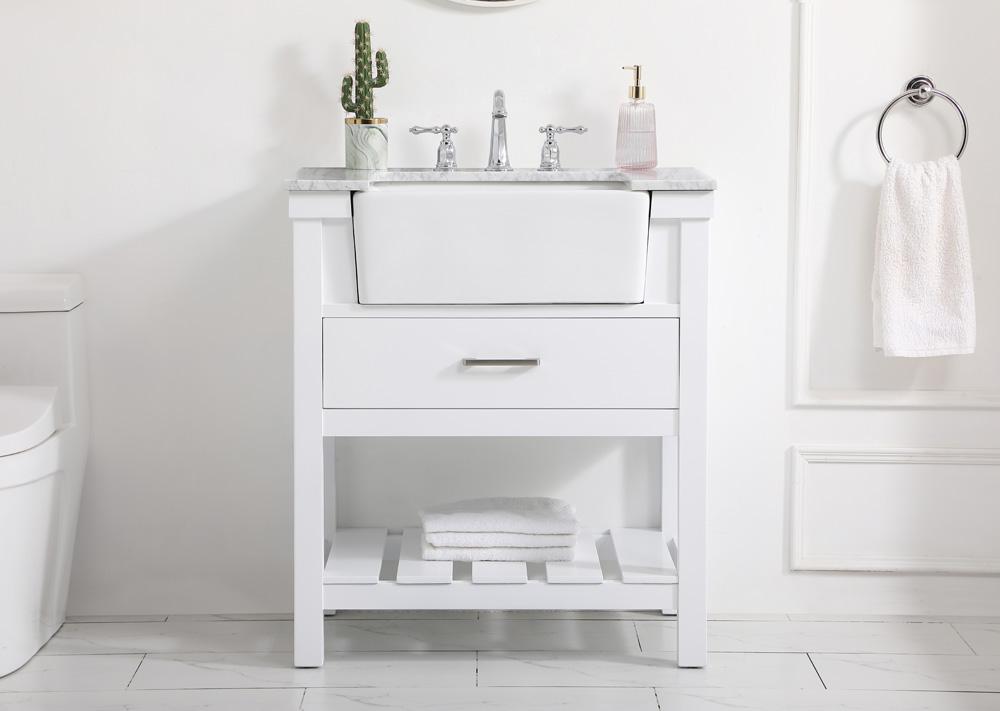 Elegant Furniture & Lighting - Clement 30 inch Single bathroom vanity in white - VF60130WH veiw 2