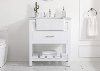 Elegant Furniture & Lighting - Clement 30 inch Single bathroom vanity in white - VF60130WH veiw 2